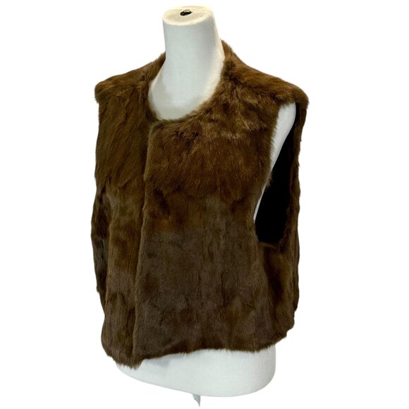 Chocolate Brown Genuine Fur Vest, One of a Kind, Perfect for Layering - Picture 1 of 8